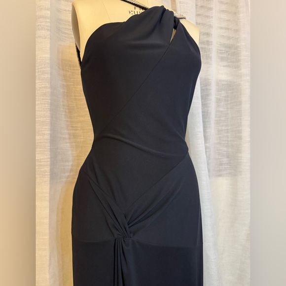 Vintage Black Cache Dress w/ Rhinestones - Picture 4 of 7